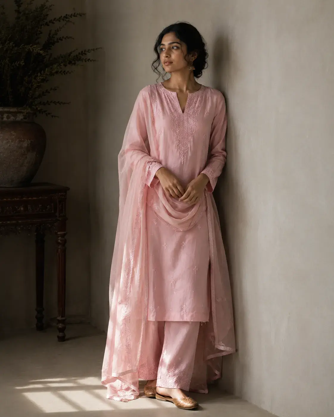 Light pink kurta set